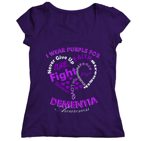 I Wear Purple Dementia Awareness T Shirt