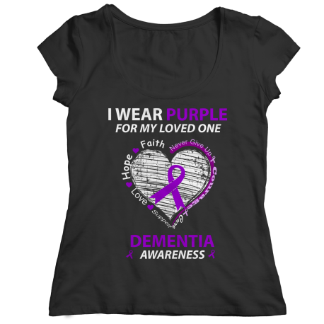 I wear purple for my loved one Dementia awareness Shirt