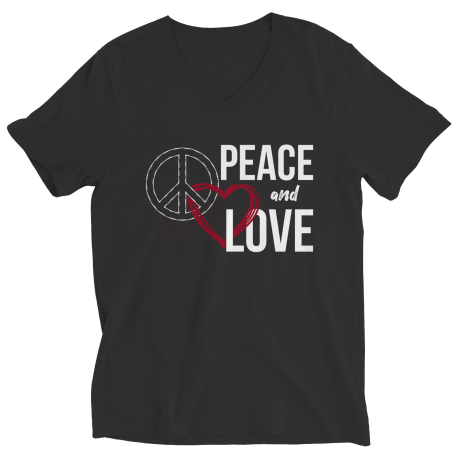 Peace and Love Saying V Neck Shirt