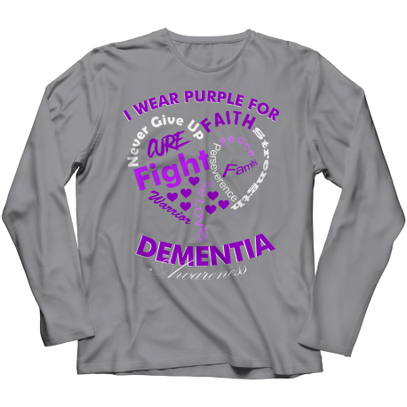 I Wear Purple Dementia Awareness Long Sleeve Shirt