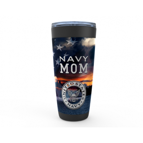 Navy Mom Viking Tumbler