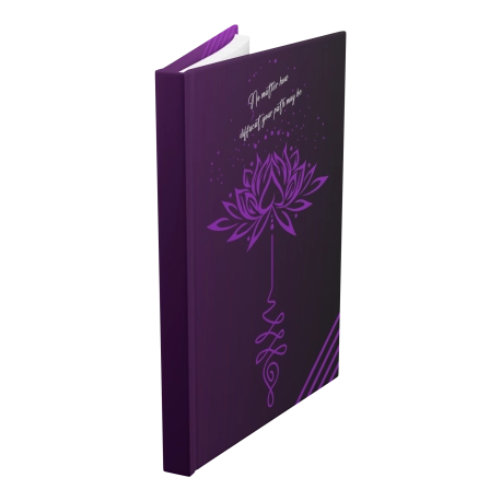 Motivating Inspirational Unalome Lotus Flower Hardcover Notebook Journal