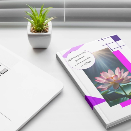 Motivational Lotus Flower Hardcover Notebook Journal
