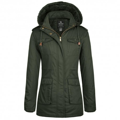 Women's Parka Sherpa Lined Coat with Removable Hood