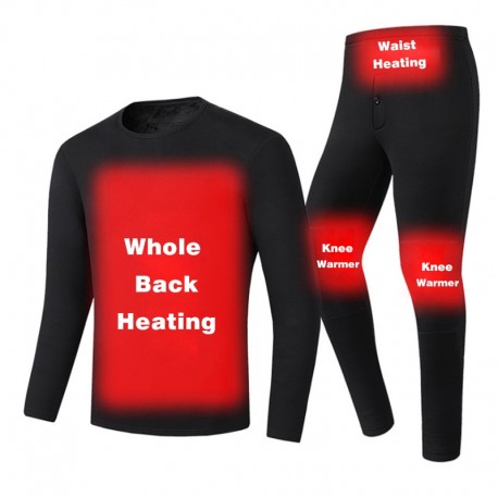 Warrior Electric Wear -- Winter USB Heating Snow Underwear Set Warm Men Heated Clothing Skiing Hiking Ski Pants Self Heat Suit 4