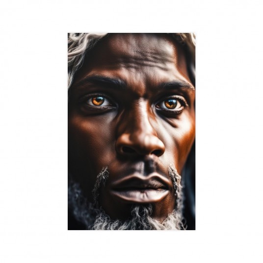 The Face of Jesus  Up Close with White Dreads White Beard African   Vertical Matte Art Prints for Home Decor  Christian Wall Art