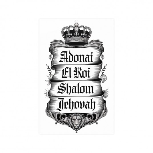Names of God Adonai El Roi Jehovah Shalom Jehovah Poster   Vertical Matte Art Prints for Home Decor  Christian Wall Art  Modern 
