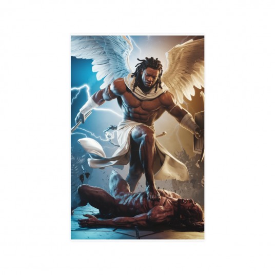 Spiritual Warfare Angels Demons Fighting Angels Beating the Demon Poster   Vertical Matte Art Prints for Home Decor  Christian W