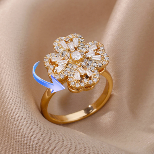 ring klavertje vier zilver en goud kleur
