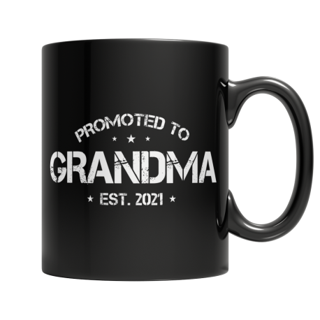 Promoted To Grandma EST 2021 - Black Mug