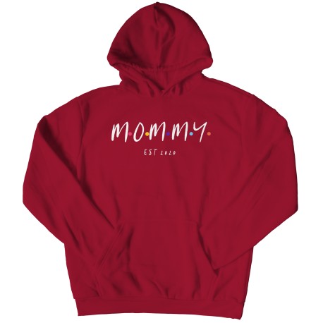 Mommy Est 2020 Friends White Font Hoodie  for  Mom