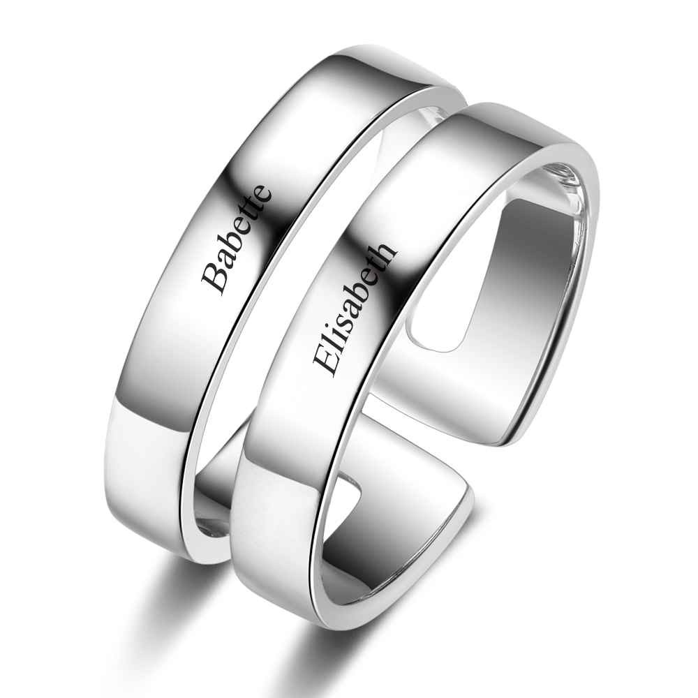 AILIN Custom Mom Birthstone Ring - Personalized 925 Sterling Silver Name Ring For Grandma, Mothers Day & Wedding Gifts