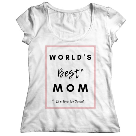 World's Best Mom Black Font Ladies T-Shirt for Mom