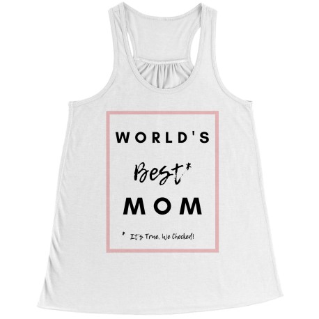 World's Best Mom Black Font Racerback Vest Tank Top for Mom