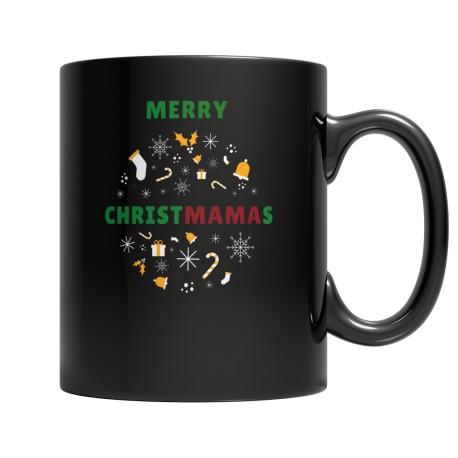 Merry ChristMAMAs Black 11oz Mug for Mom