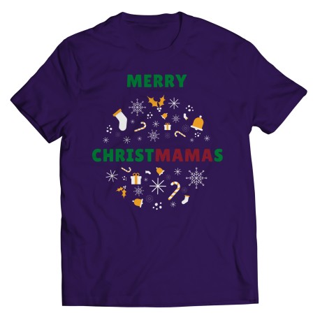 Merry ChristMAMAs White Detail T-shirt for Mom