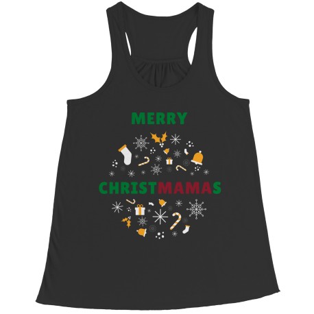 Merry ChristMAMAs White Detail Racerback Vest Tank Top for Mom