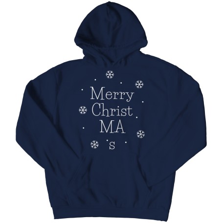 Merry ChristMAs White Detail Hoodie for  Mom.