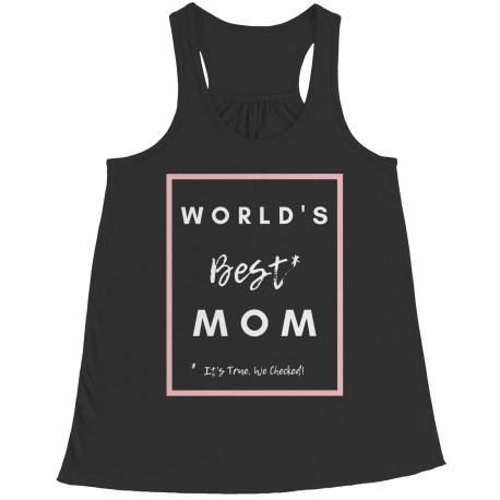 World's Best Mom White Font Racerback Vest Tank Top for Mom