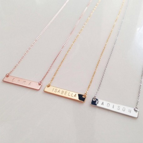 316L Personalized Bar Necklace ✵ Customized Nameplate jewelry necklace custom couple-Valentine's Day gift Mother's Day, Birthda