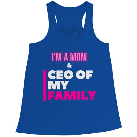 CEO Mom Black Pink! Fun Racerback Vest/tank top. Perfect Gifts for Mom for Christmas, Birthdays, Mother's Day or Anniversary