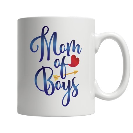Buy this Mom of Boys White Coffee Mug for Mom. They are perfect Gifts for Mom for Christmas, Birthdays, Mother's Day or Annivers