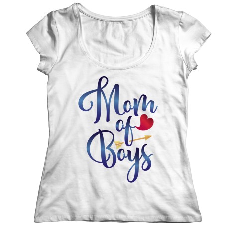 Mom of Boys Ladies T-Shirt, for Mom. They are perfect Gifts for Mom for Christmas, Birthdays, Mother's Day or Anniversary
