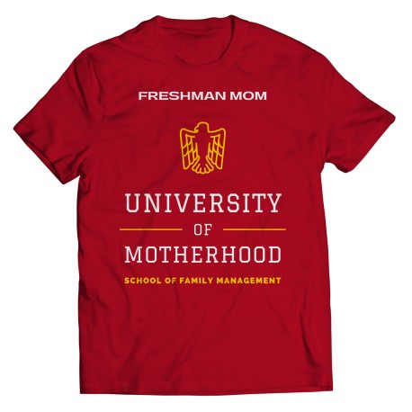 Freshman Mom Yellow/White T-shirt  for  First Time Moms. They are perfect Gifts for Mom for Christmas, Birthdays, Mother's Day o