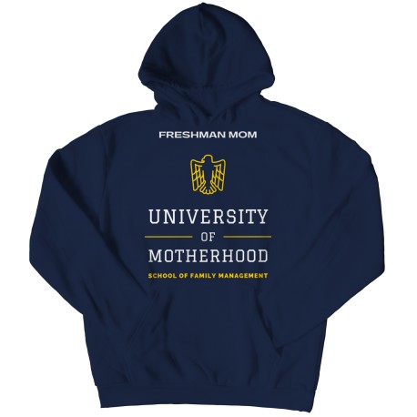 Freshman Mom Yellow/White Hoodie for First Time Mom.