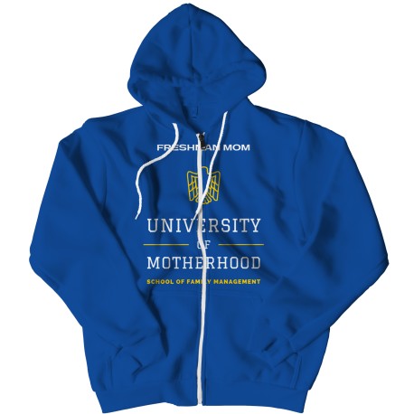 Freshman Mom Yellow/White Zipper Hoodie for First Time Mom.