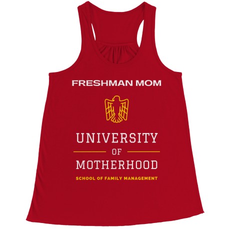 Freshman Mom Yellow/White Racerback Vest for First Time Mom.