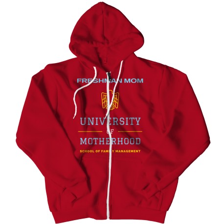 Yellow/Blue Freshman Mom Zipper Hoodie  for First Time Mom.