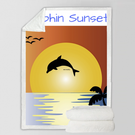 Dolphin Sunset Fleece Blanket