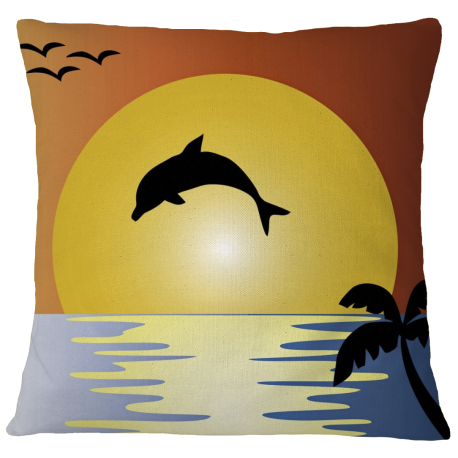 Dolphin Sunset Pillow Case Cover