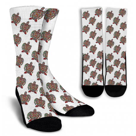 Floral Sea Turtle Socks