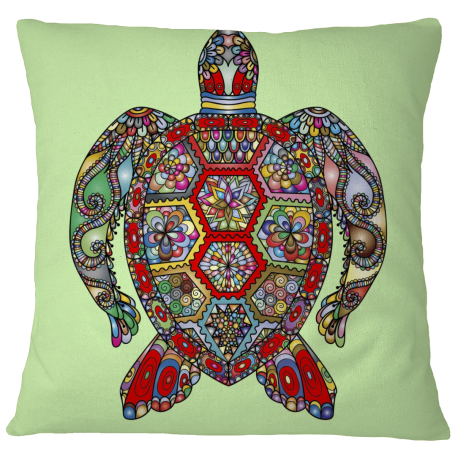 Floral Sea Turtle Pillow Case Cover