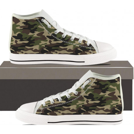 Army Camouflage Hightop Sneaker for Women