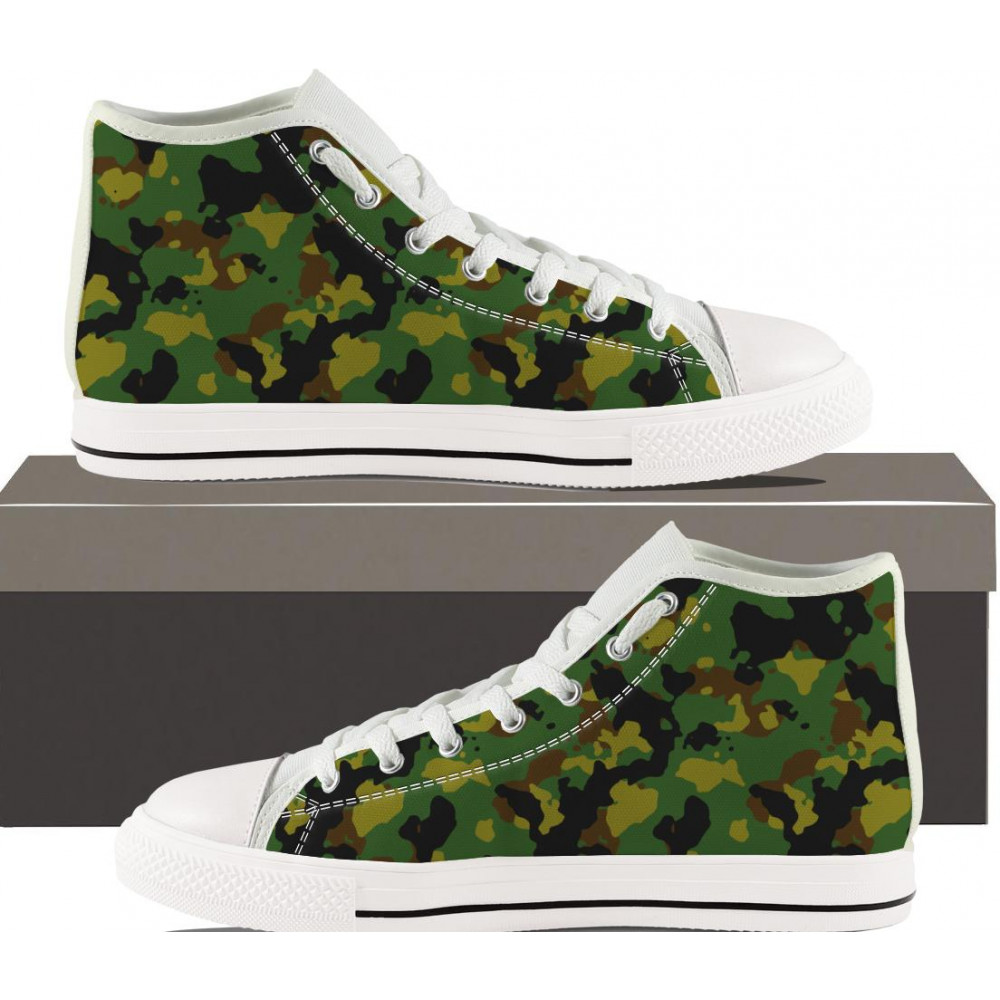 Green Camouflage Hightop Sneakers - Limited Edition l Glassy Hills