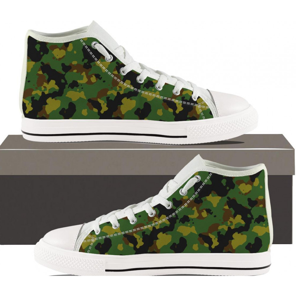 Green Camouflage Hightop Sneakers - Limited Edition l Glassy Hills