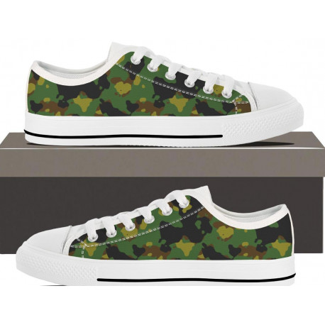 Lush Green Camouflage Low Top Sneaker l Glassy Hills