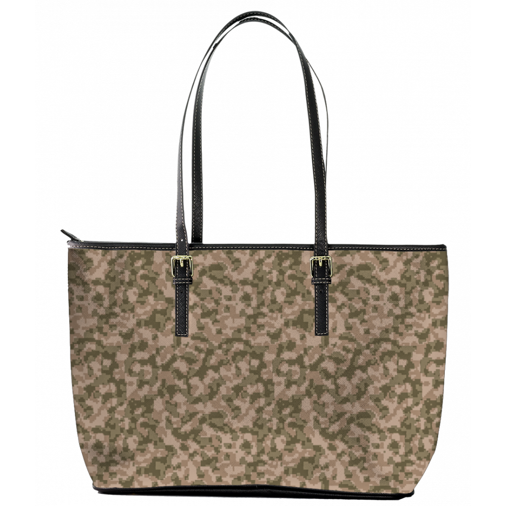 Stylish Rose Camouflage Leather Tote Bag l Glassy Hills