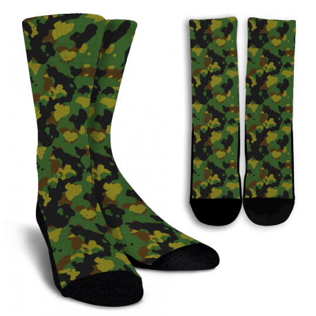 Green Camouflage Crew Socks