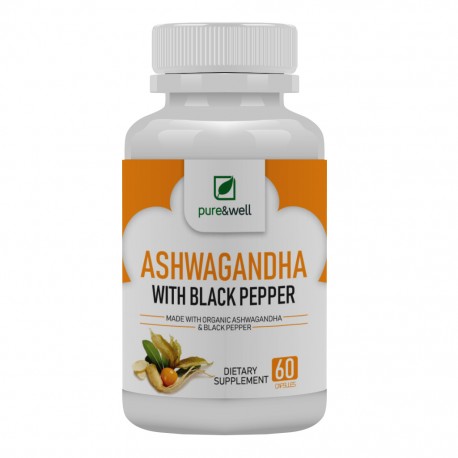 Pure and Well Organic Ashwagandha with Black Pepper