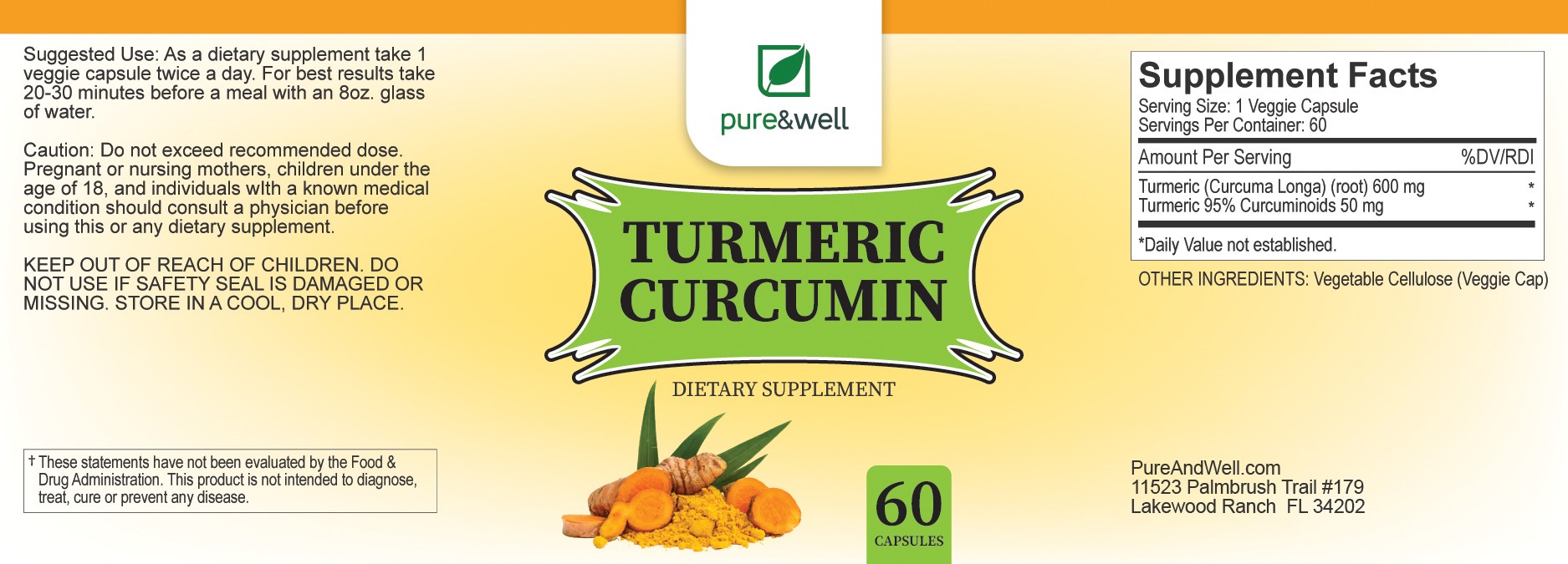 Pure and Well Turmeric Curcumin