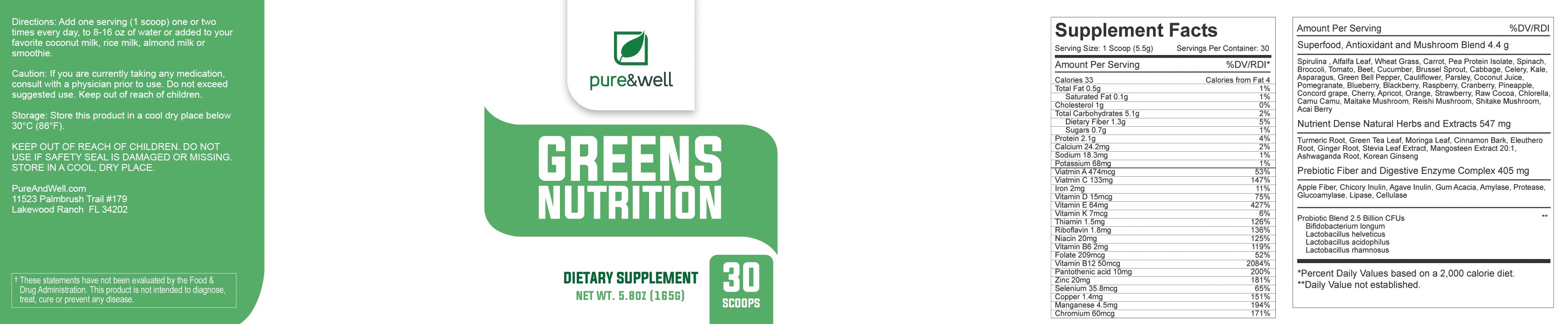 P&W Green Nutrition Powders