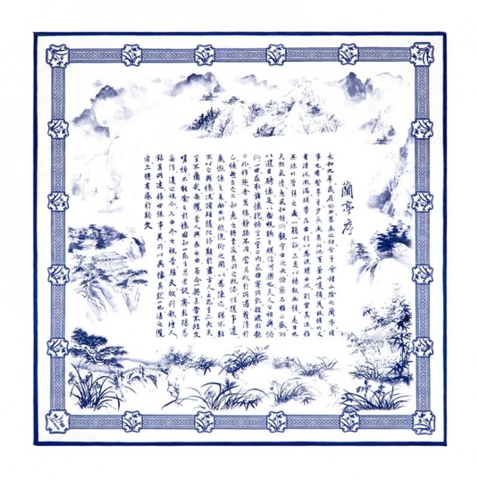 Poets of the Orchid Pavilion Silk Scarf