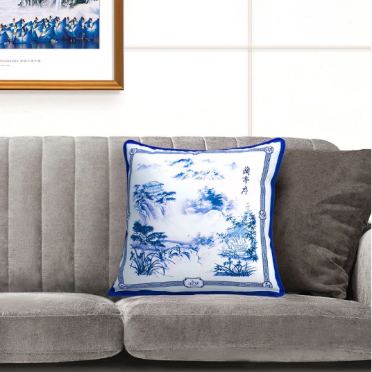 Poets of the Orchid Pavilion Cushion Cover (With Pillow)