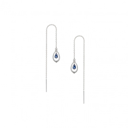 The Heavenly Phoenix Earrings - 18kt White Gold with Sapphire