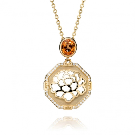 The Tang Elegance Necklace - 18kt Yellow Gold with Spessartite Garnet