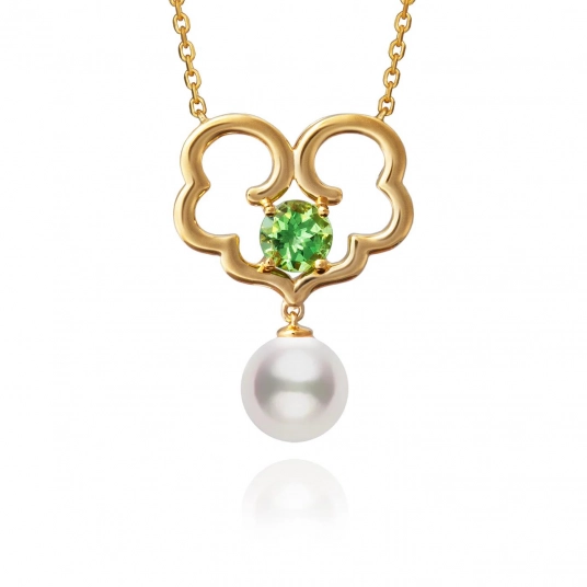 The Timeless Blessings Necklace - 18kt Yellow Gold with Tsavorite